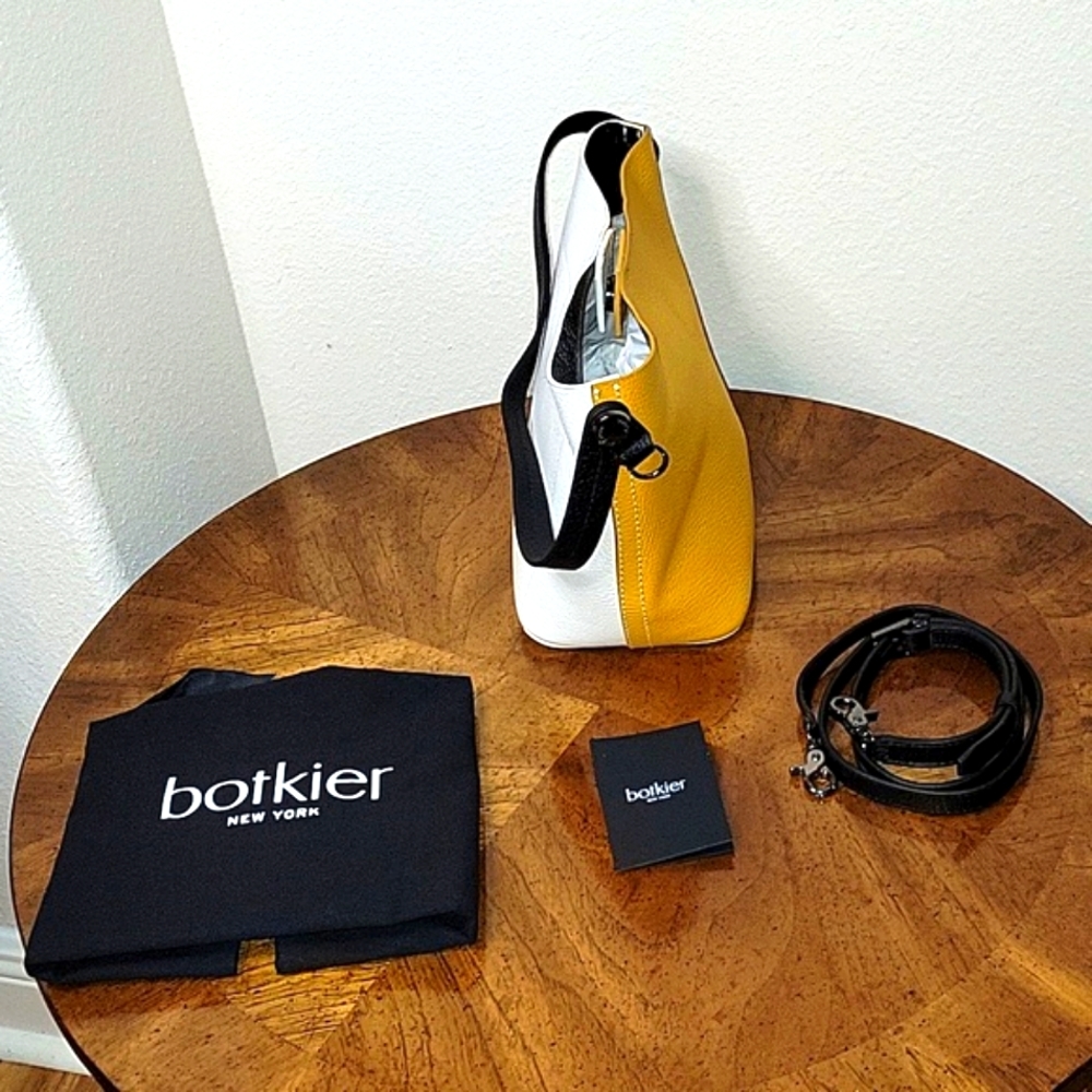 botkier Convertible Bucket Leather Bag, Turmeric Combo, NWT